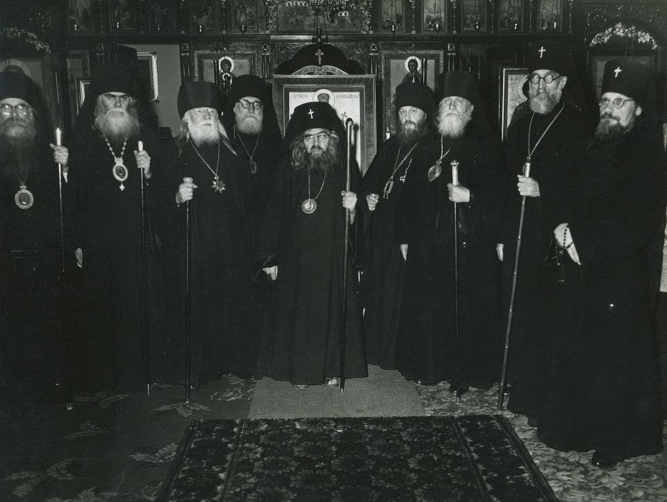 Sava (Sarachevich) of Edmonton, Canada; Averky (Taushev), Seraphim (Ivanov) of Chicago &amp; Detroit; Sava (Raevsky) of Sydney &amp; Australia; Saint John; Leonty (Filippovich), Filofei, Alexander of berlin, Afanasiy.jpg